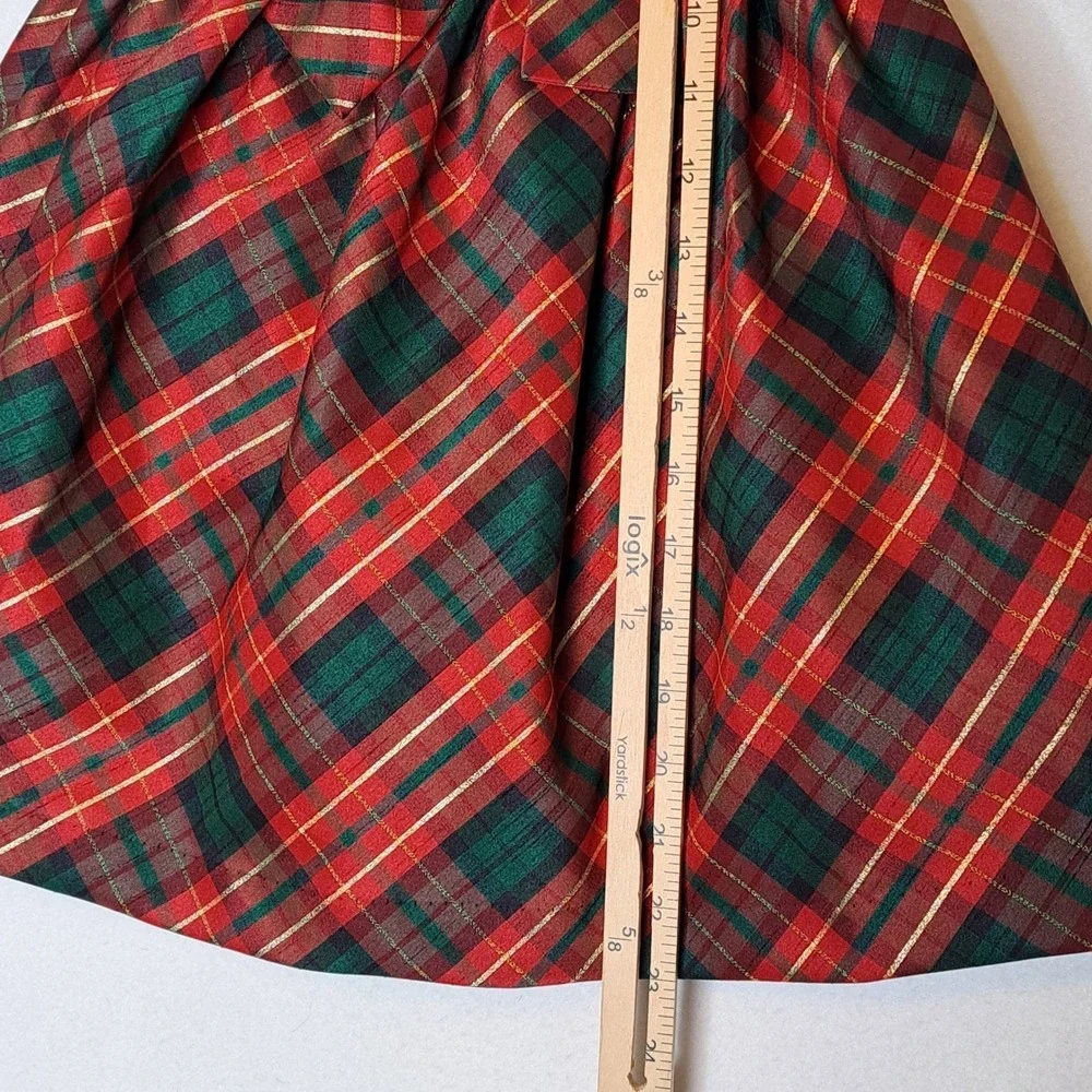Gymboree Girls 3T Dress Velvet Plaid Holiday Sparkle Bow Party Special Occasion